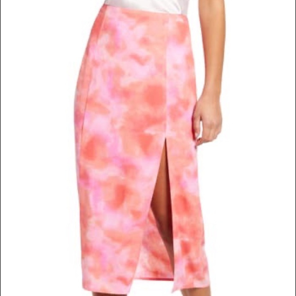 Pink Leith Midi Skirt with Slit